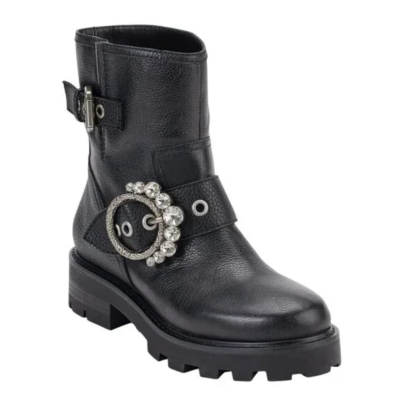 KARL LAGERFELD / Marceau / Black / Lug-Sole / Combat Boot / With Crystal Detail - Picture 2 of 9